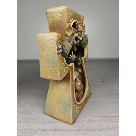 Vintage Roman Inc Nativity Cross Scene Figurine Candle Holder Hand-Painted - Picture 4 of 8